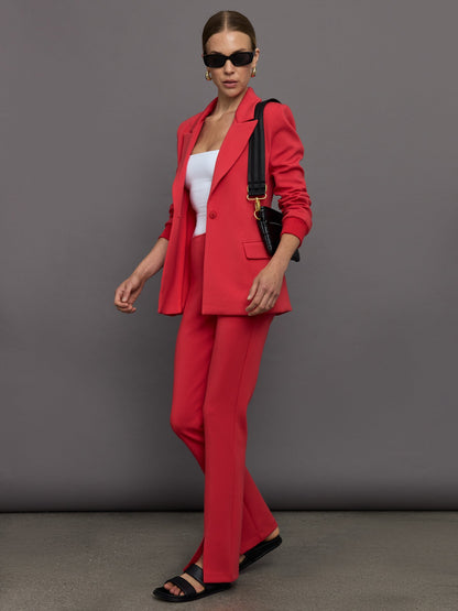 Carbon38 | Split Leg Pant in Scuba - Tomato