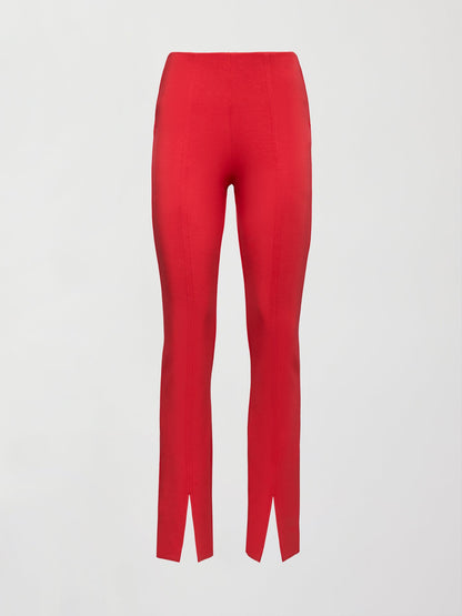 Carbon38 | Split Leg Pant in Scuba - Tomato