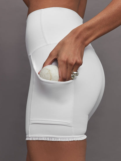 Carbon38 | Pleated Tennis Ball Shortie in Melt - White
