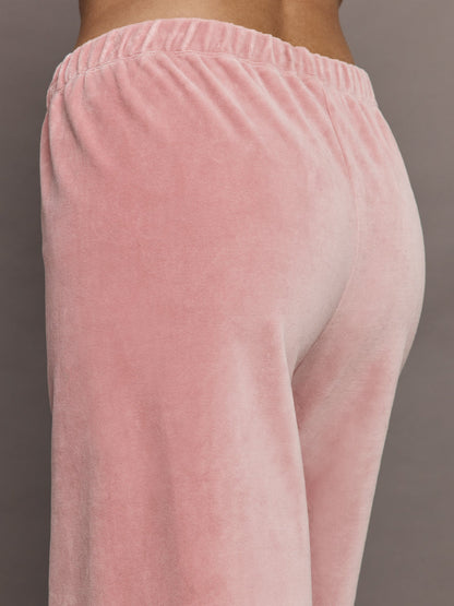 Carbon38 | Wide Leg Pant in Velour - Blush
