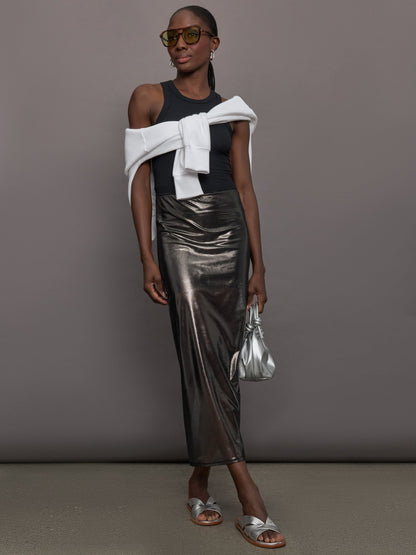 Carbon38 | Silver Mesh Skirt - Grey Mesh