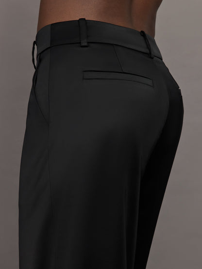 Carbon38 | Satin Straight Leg Pant - Black