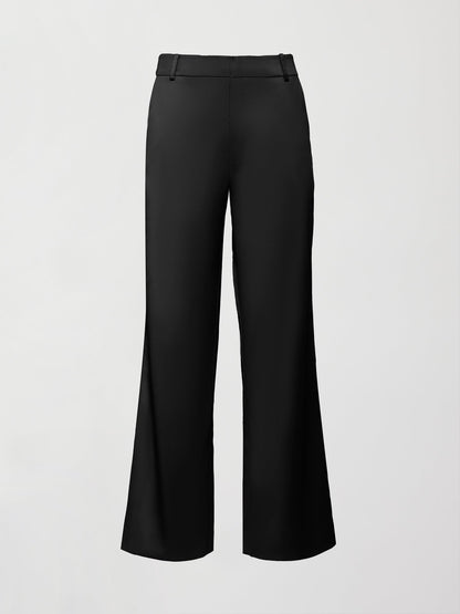 Carbon38 | Satin Straight Leg Pant - Black