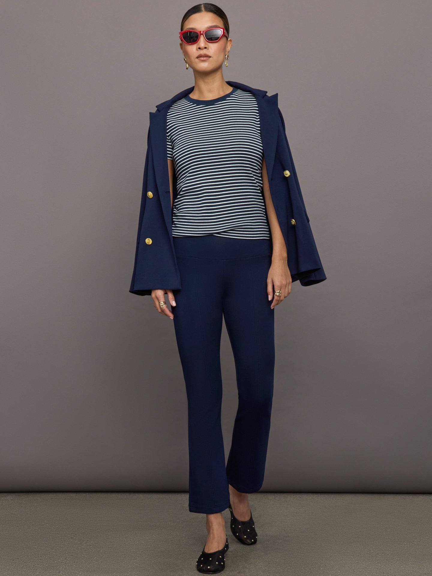 Carbon38 | Kick Flare Pant in Scuba - Navy