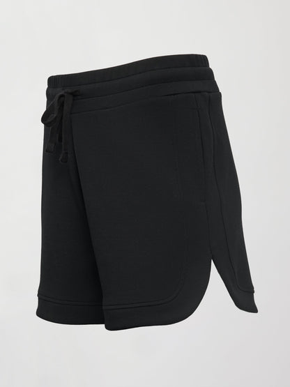 Carbon38 | Curved Hem Short in Interlock - Black