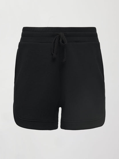 Carbon38 | Curved Hem Short in Interlock - Black
