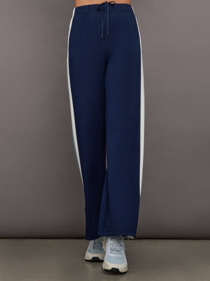 Carbon38 | Wide Leg Track Pant in Scuba - Navy