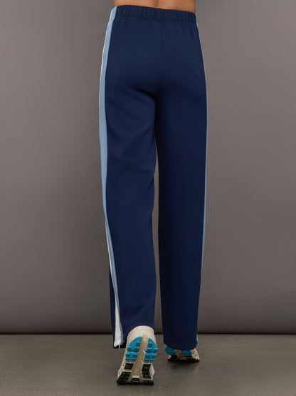 Carbon38 | Wide Leg Track Pant in Scuba - Navy