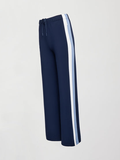 Carbon38 | Wide Leg Track Pant in Scuba - Navy