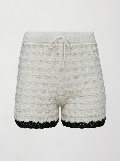 Carbon38 | Crochet Short - White/Black