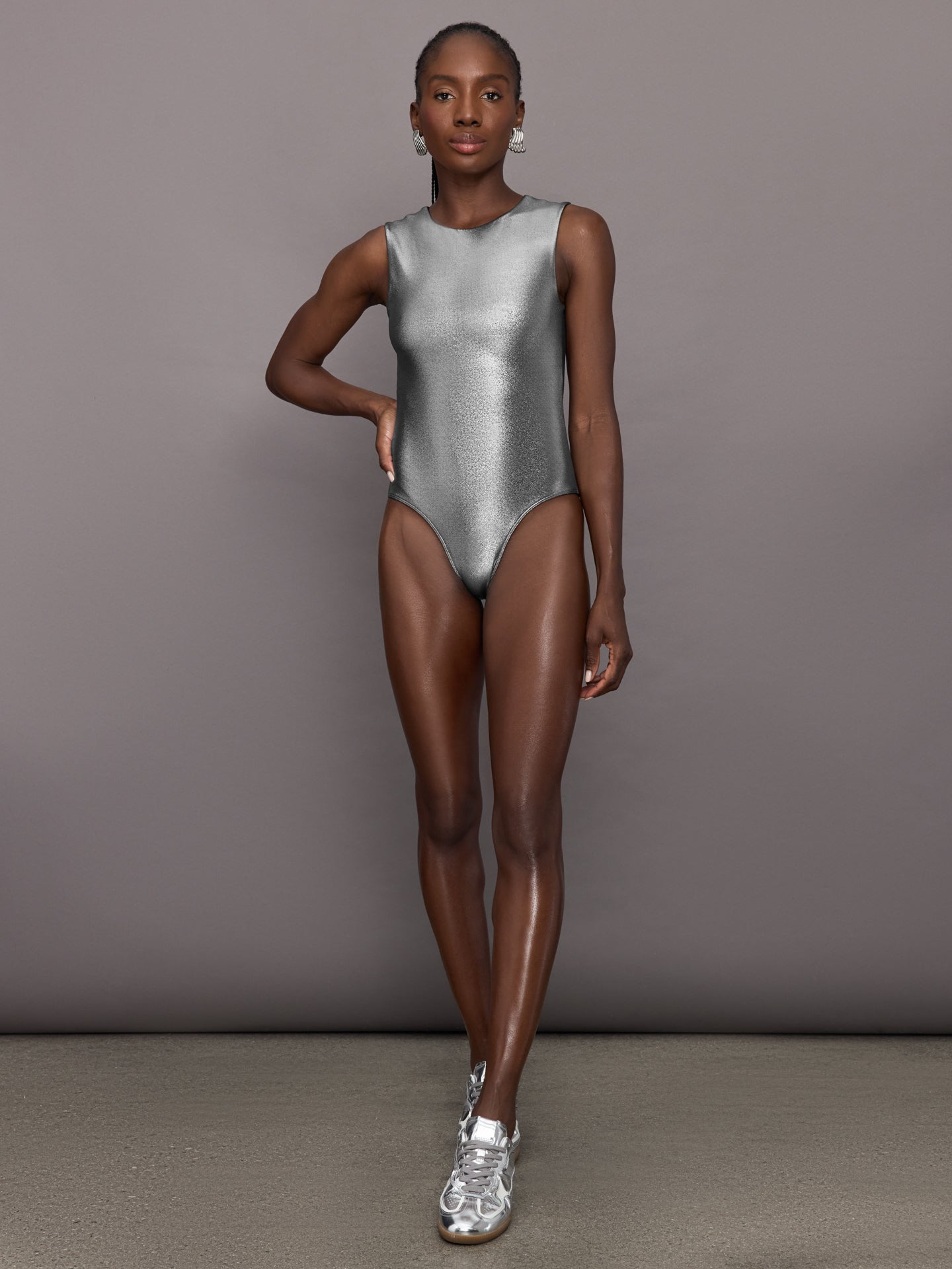 Carbon38 | Liquid Metallic Bodysuit - Metallic Silver