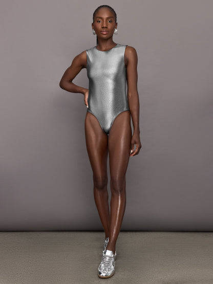 Carbon38 | Liquid Metallic Bodysuit - Metallic Silver