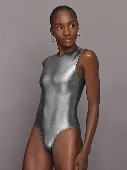 Carbon38 | Liquid Metallic Bodysuit - Metallic Silver