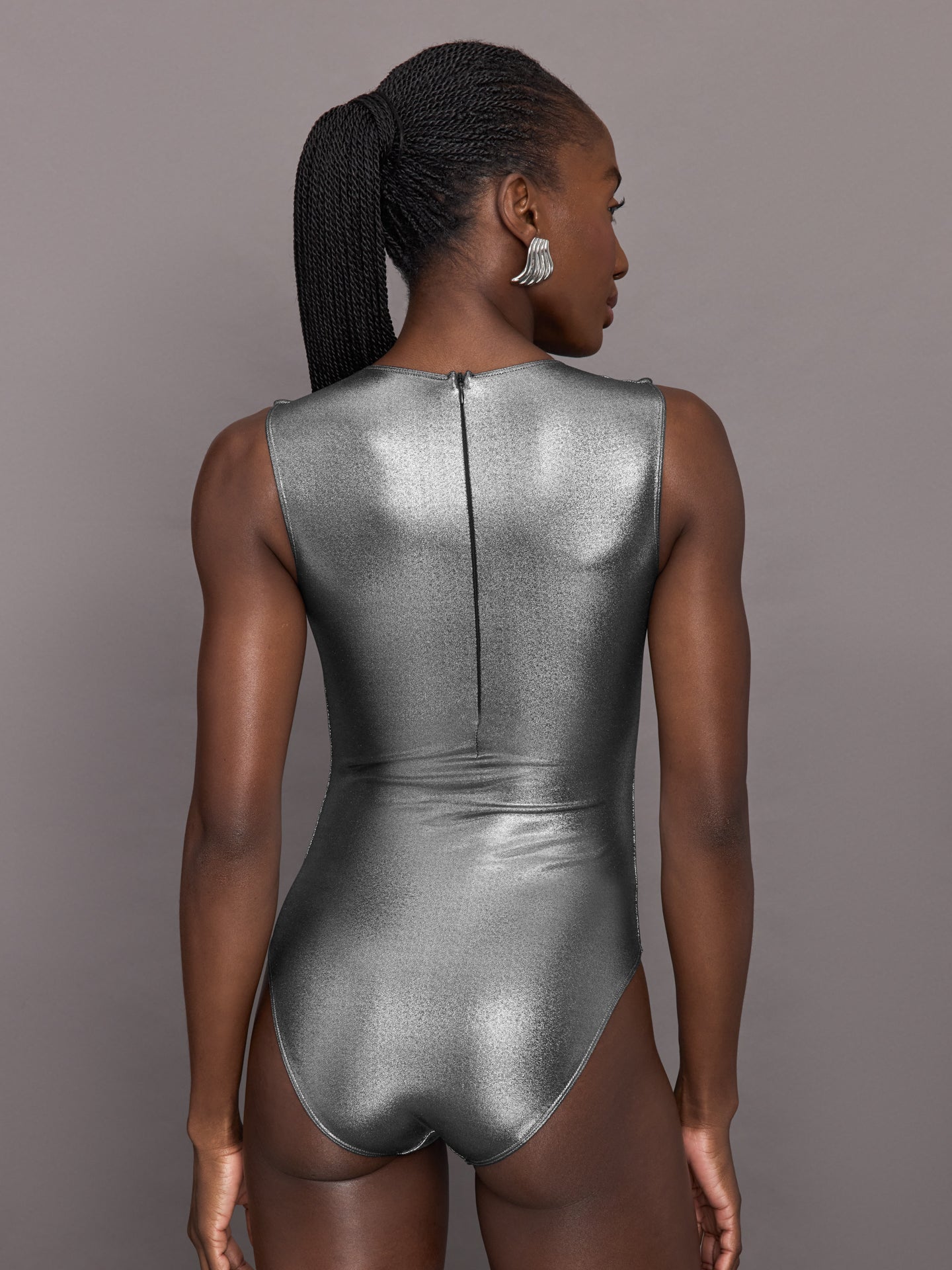 Carbon38 | Liquid Metallic Bodysuit - Metallic Silver