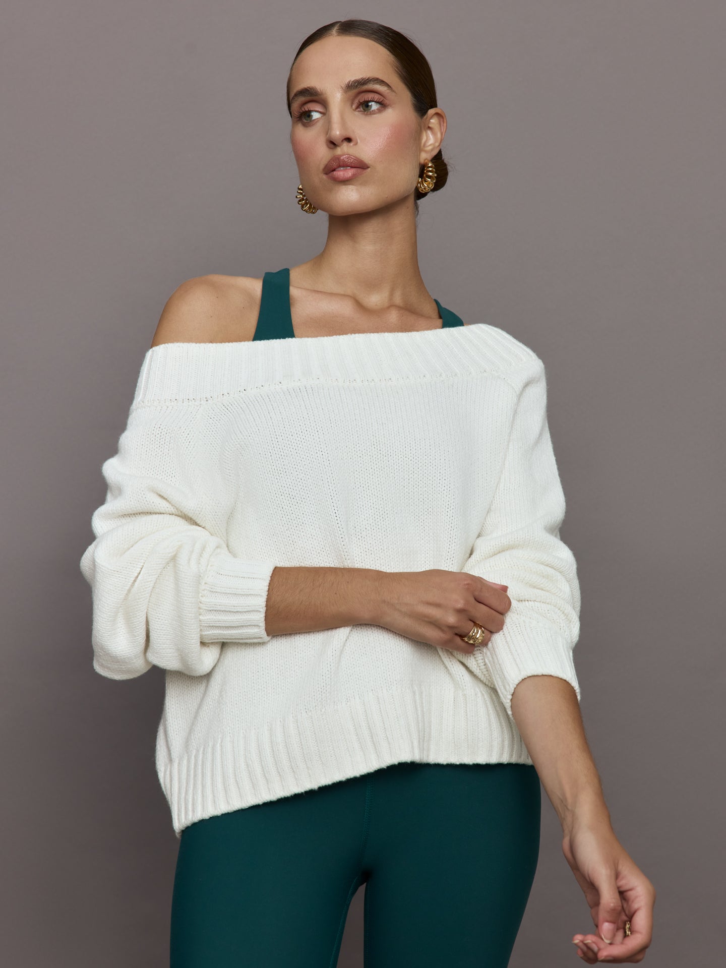 Carbon38 | Slouchy Off Shoulder Sweater - Off White