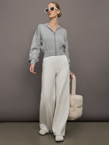 Carbon38 | Nomia Ruched Zip Hoodie - Heather Grey