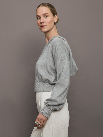 Carbon38 | Nomia Ruched Zip Hoodie - Heather Grey