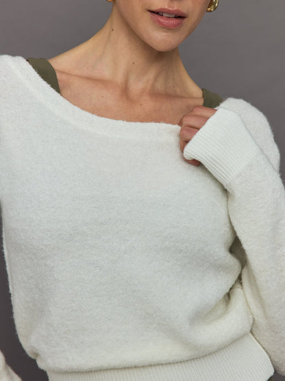 Carbon38 | Reversible Boucle Sweater - Off White