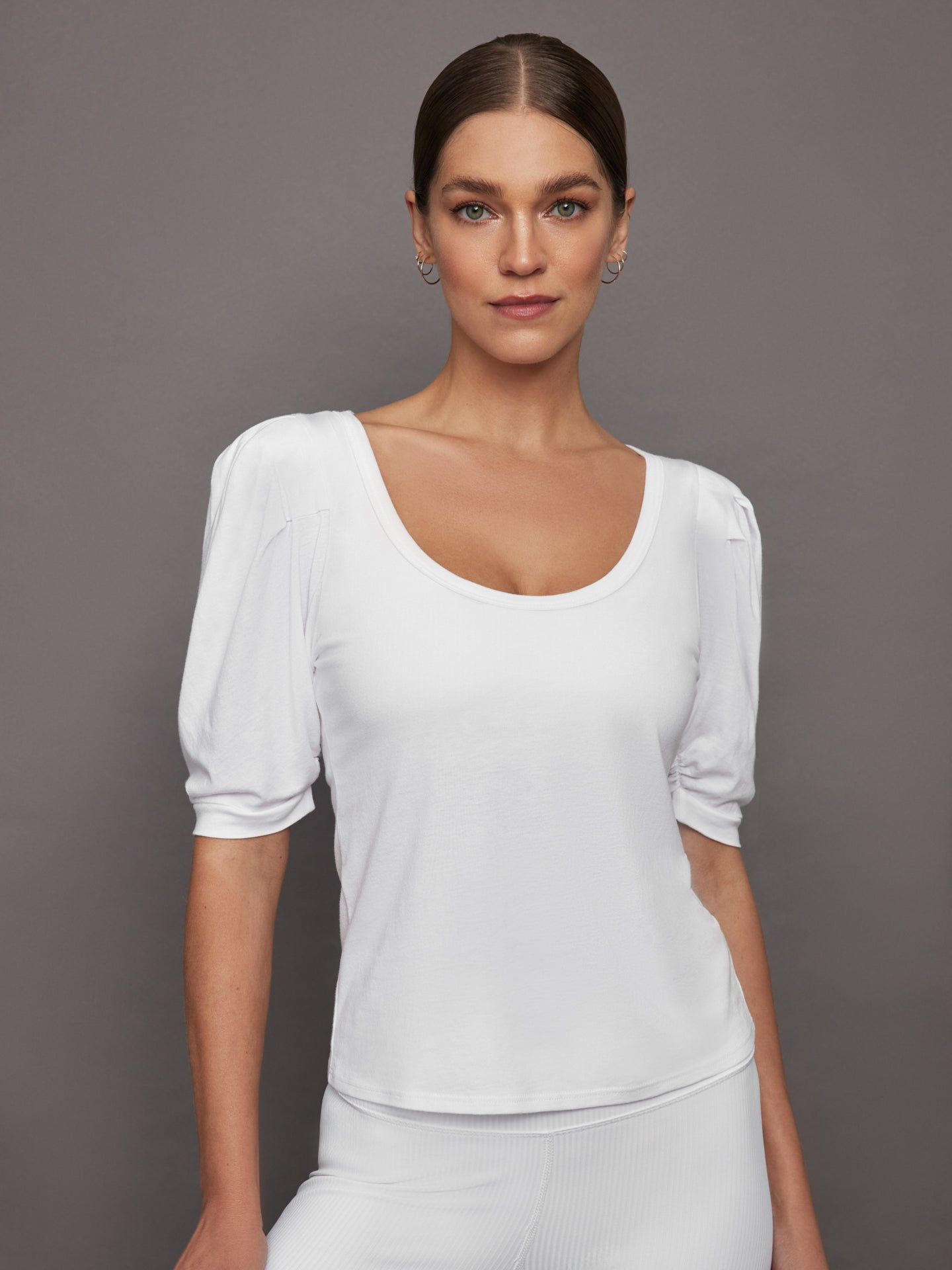 Carbon38 | Puff Sleeve Tee - White