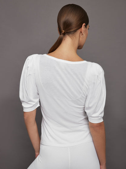 Carbon38 | Puff Sleeve Tee - White