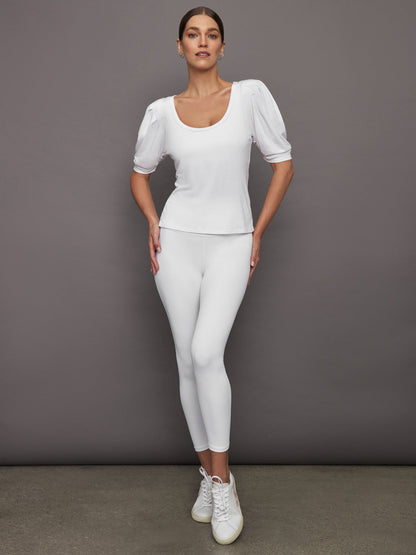 Carbon38 | Puff Sleeve Tee - White