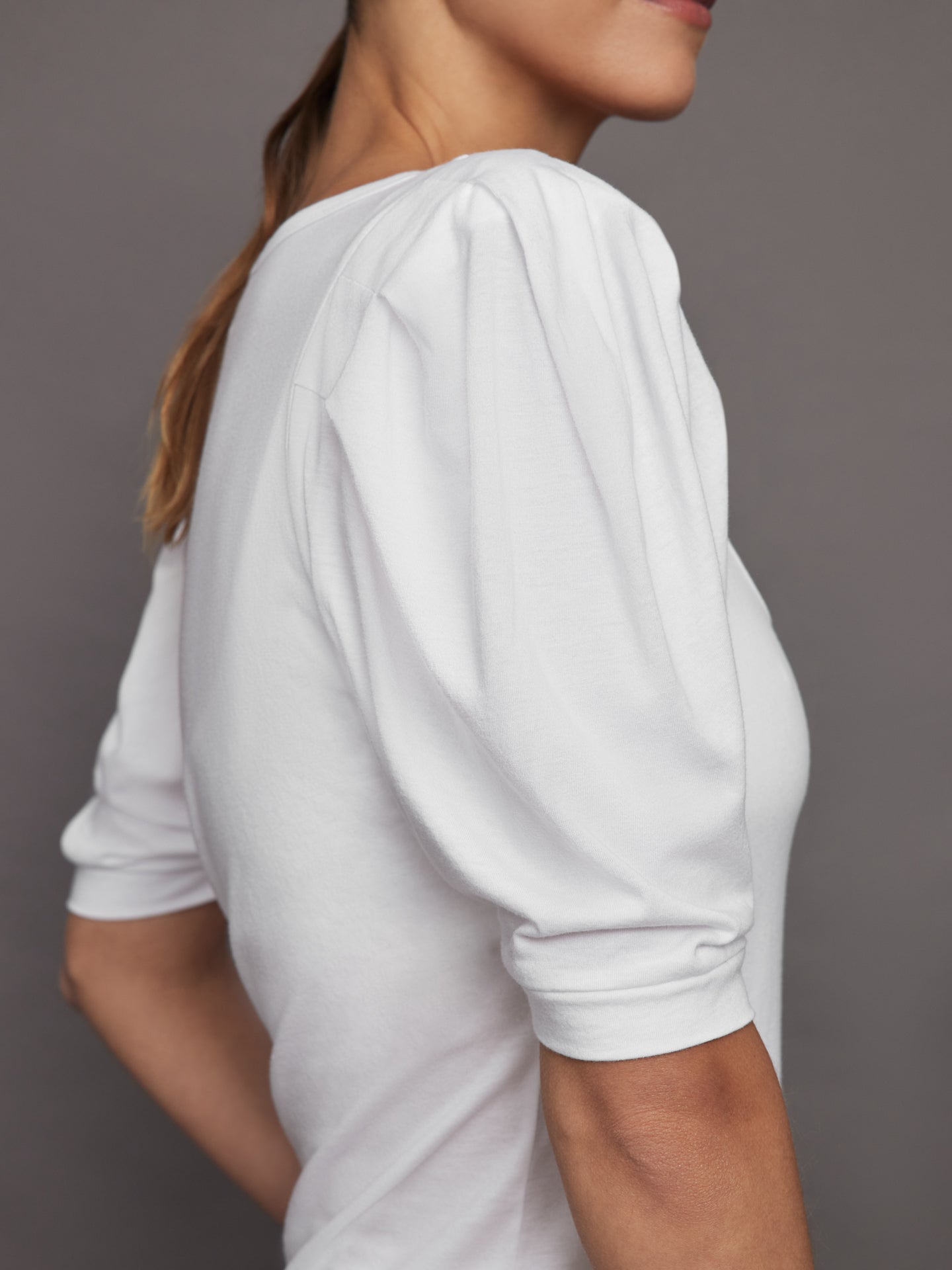 Carbon38 | Puff Sleeve Tee - White