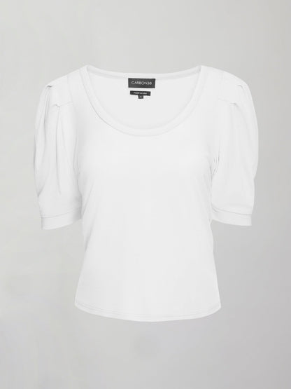 Carbon38 | Puff Sleeve Tee - White