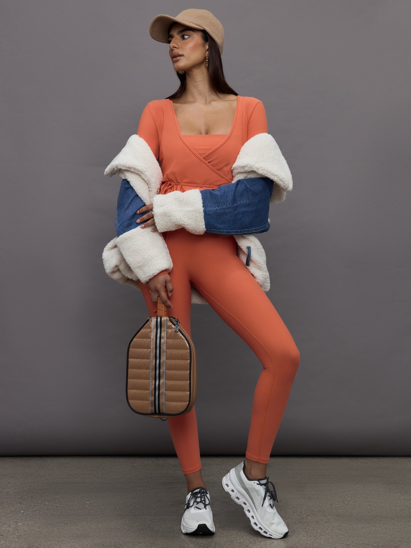 Carbon38 | Long Sleeve Tie Top in Melt - Burnt Sienna