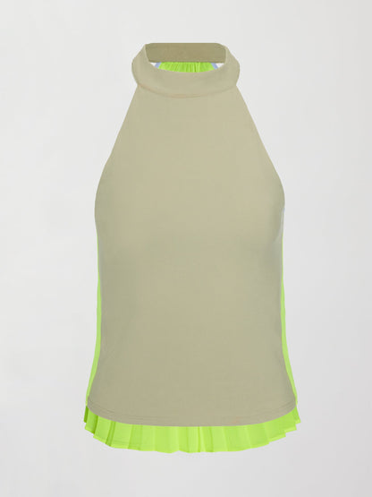 Carbon38 | Pleated Back Tank in Melt - Silversage / Acid Lime