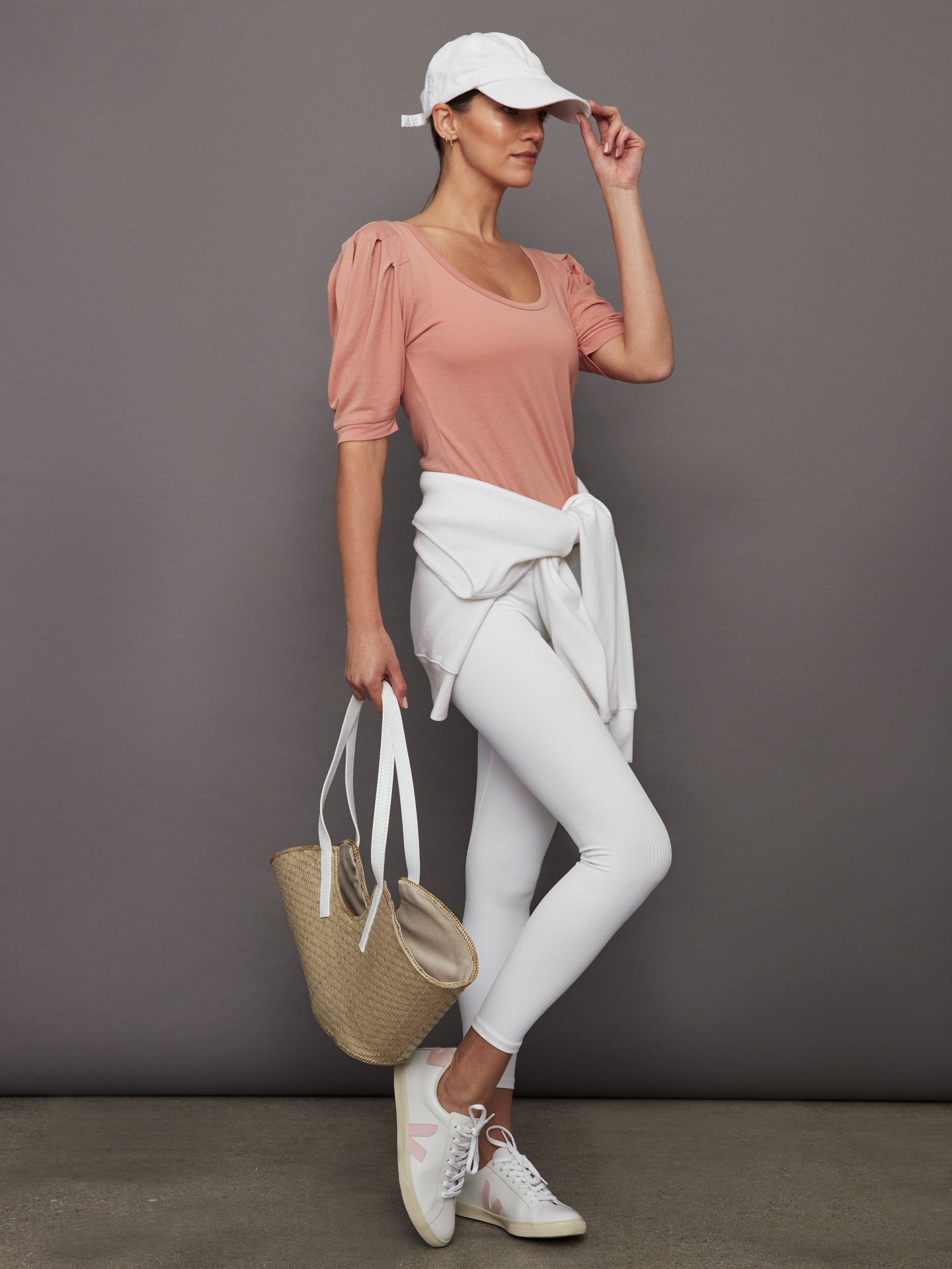 Carbon38 | Puff Sleeve Tee - Muted Clay