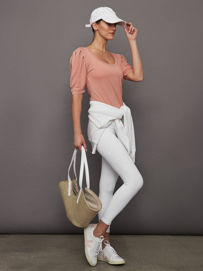 Carbon38 | Puff Sleeve Tee - Muted Clay