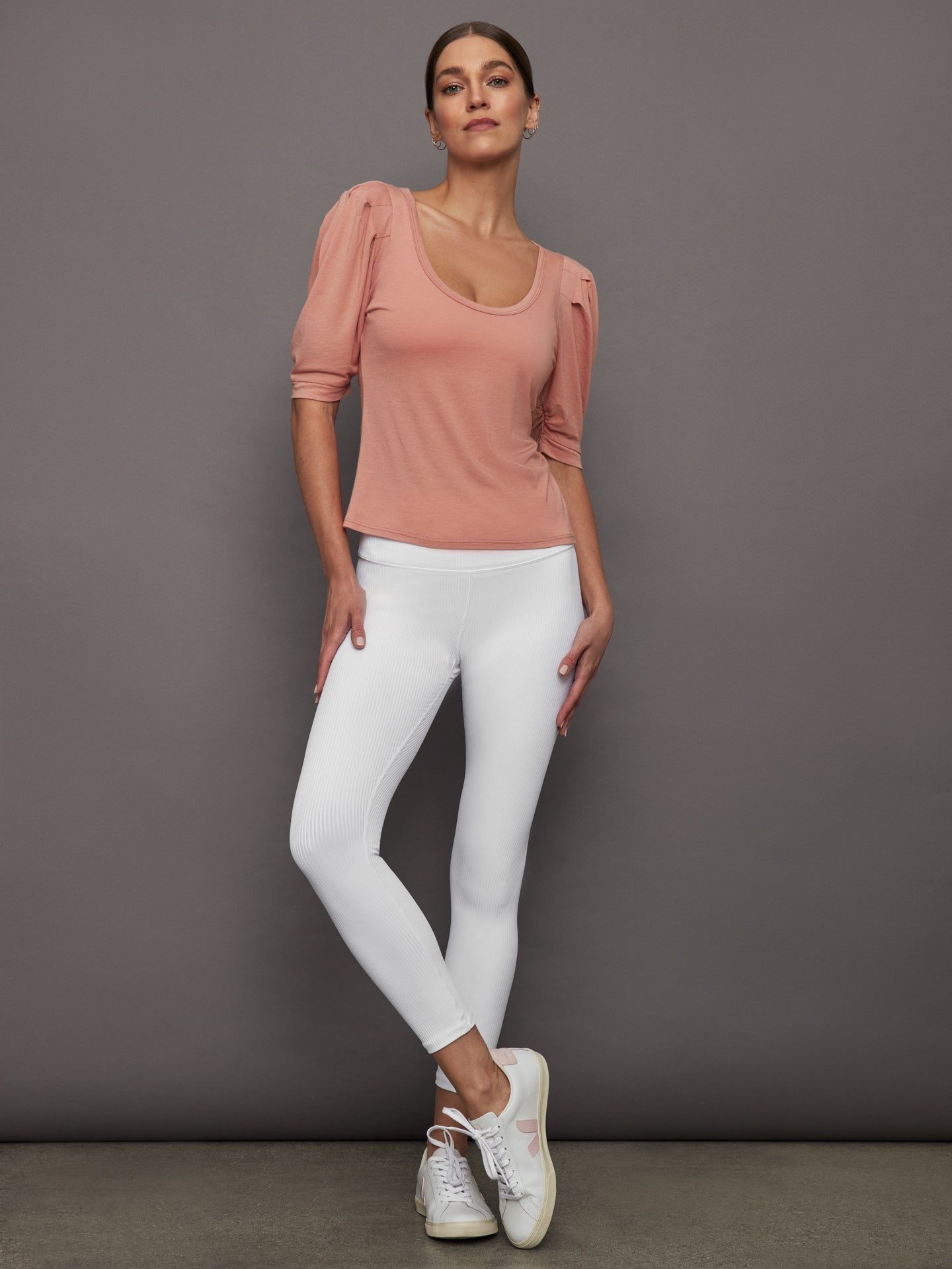 Carbon38 | Puff Sleeve Tee - Muted Clay