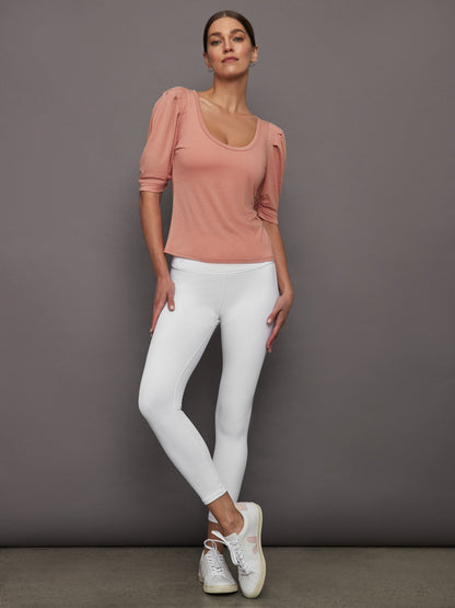 Carbon38 | Puff Sleeve Tee - Muted Clay