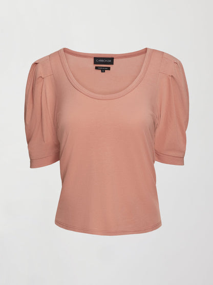 Carbon38 | Puff Sleeve Tee - Muted Clay