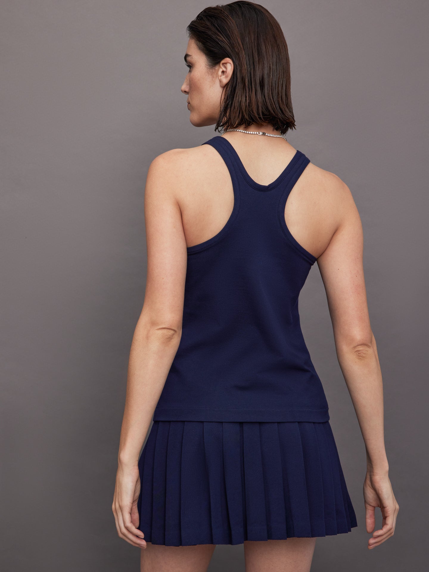 Carbon38 | Racer Tailored Terry Tank Top - True Navy