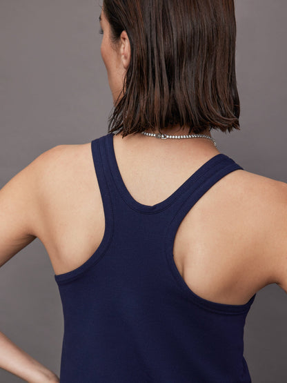 Carbon38 | Racer Tailored Terry Tank Top - True Navy