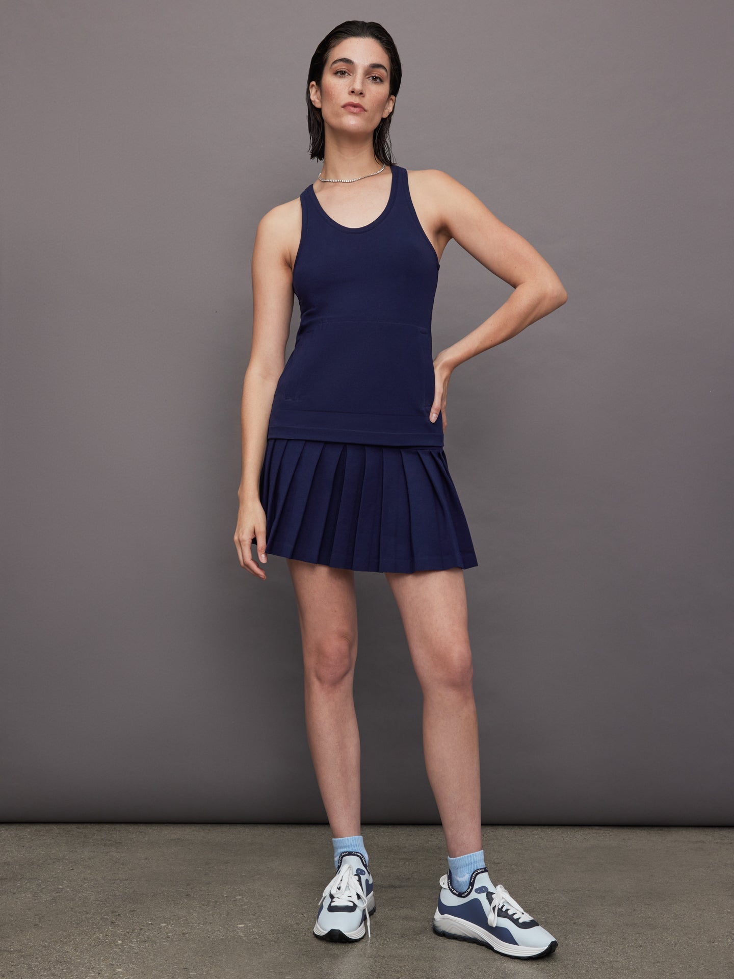 Carbon38 | Racer Tailored Terry Tank Top - True Navy