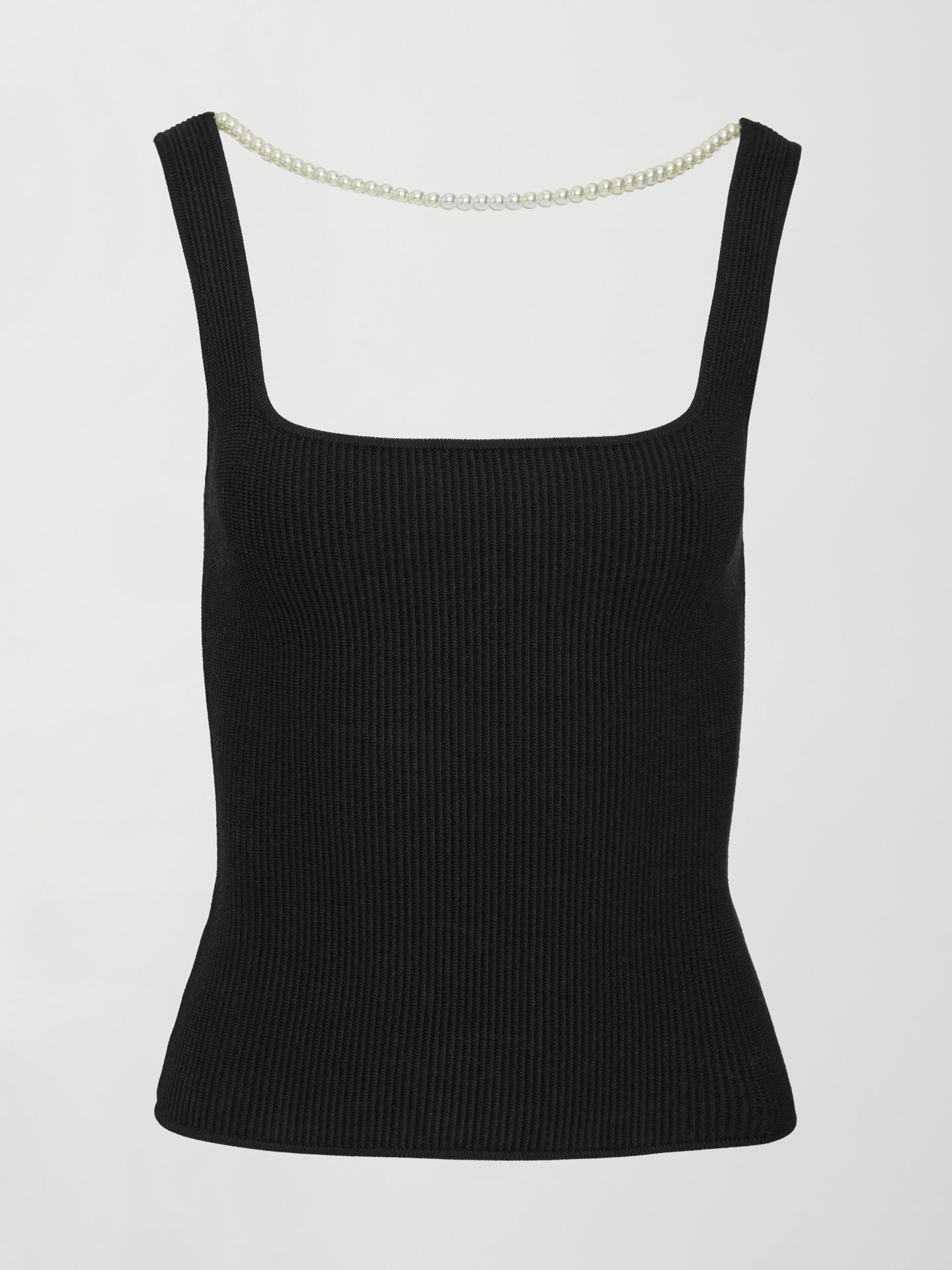 Carbon38 | Pearl Necklace Sweater Tank - Black