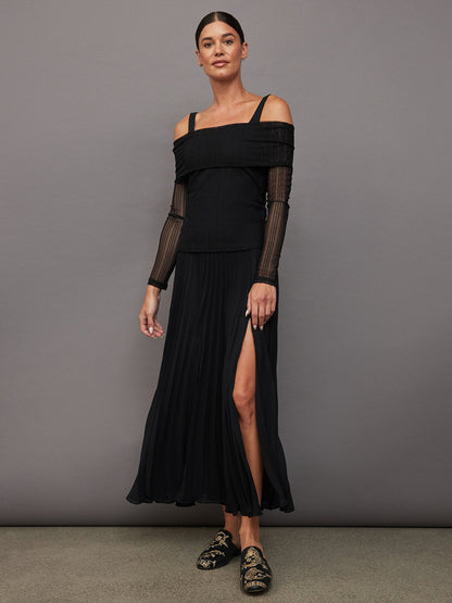 Carbon38 | Mesh Off Shoulder Top - Black