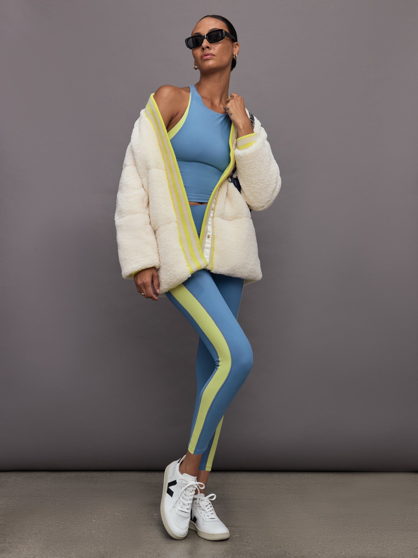 Carbon38 | Colorblock High Neck Tank - Coronet Blue / Charlock