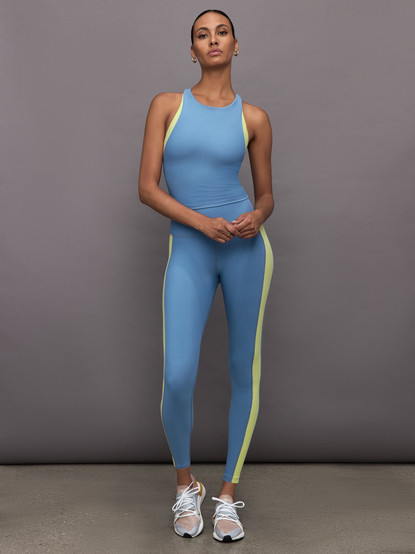 Carbon38 | Colorblock High Neck Tank - Coronet Blue / Charlock