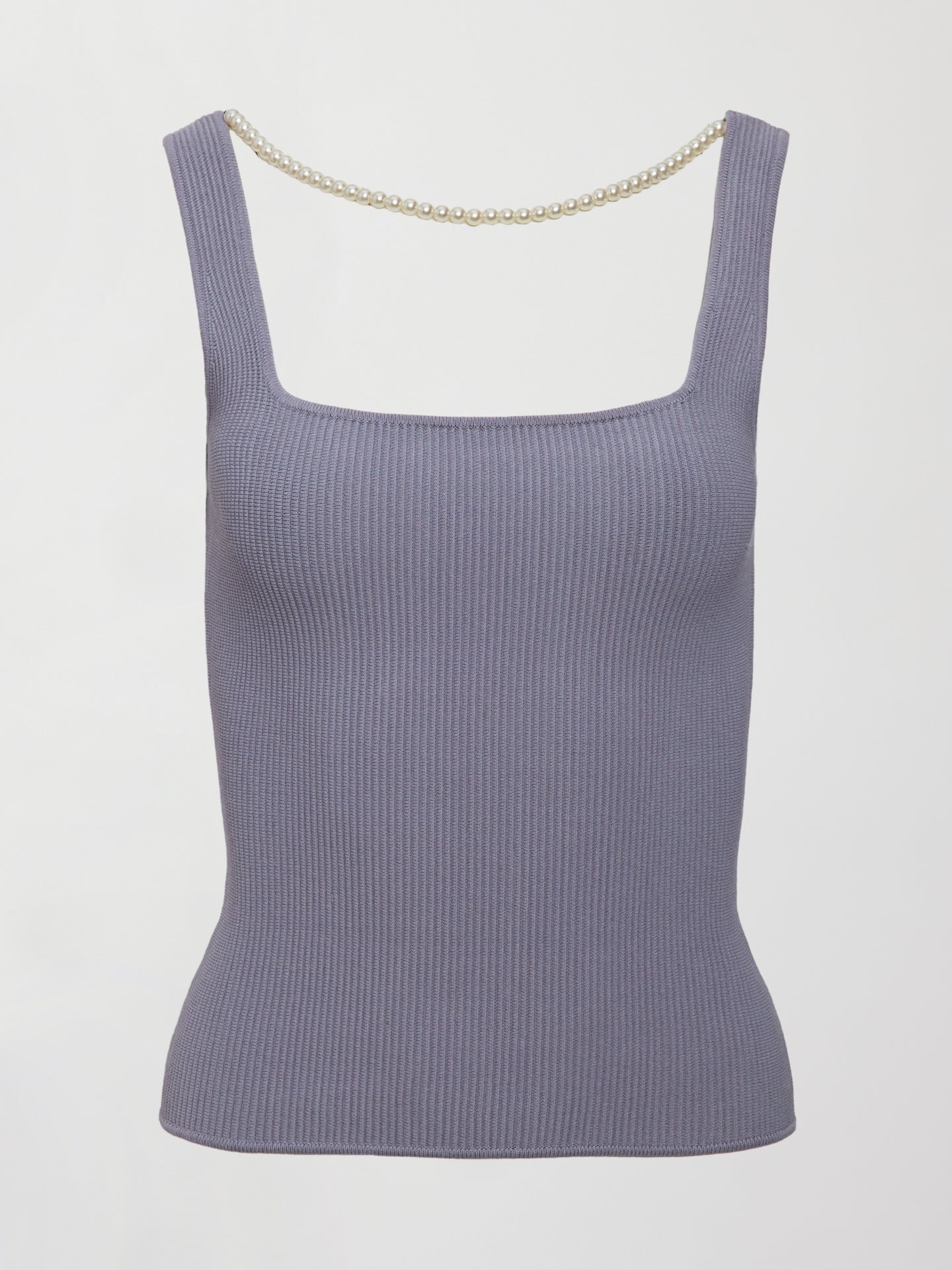 Carbon38 | Pearl Necklace Sweater Tank - Lavender Grey
