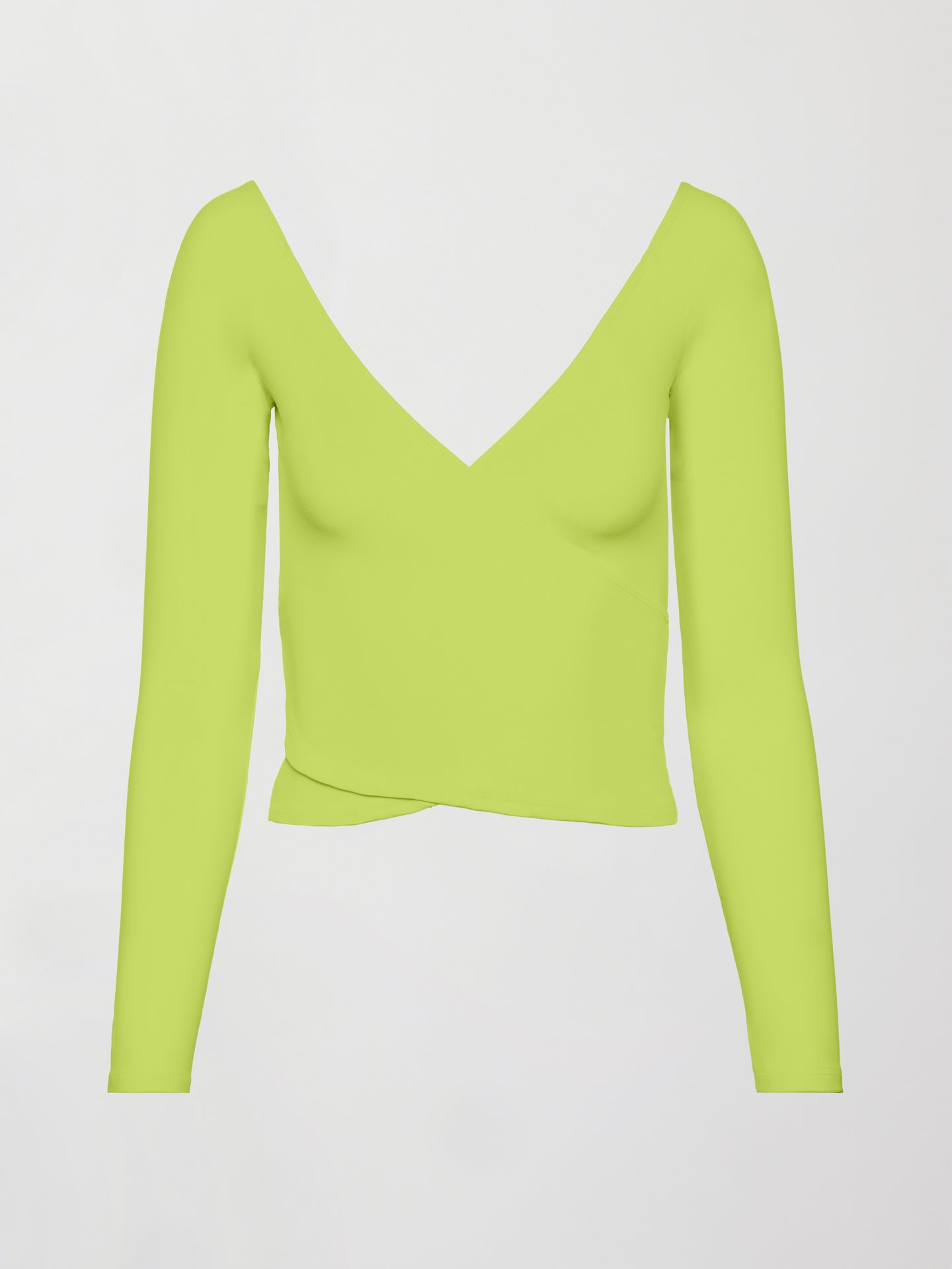 Carbon38 | Long Sleeve Wrap Top in Melt - Acid Lime