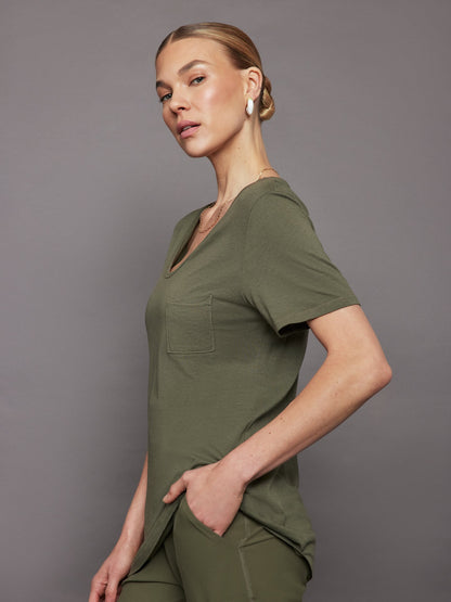 Carbon38 | Short Sleeve Pocket Tee - Olive