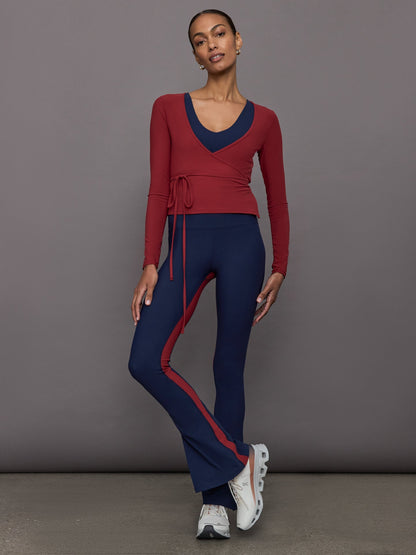 Carbon38 | Long Sleeve Tie Top in Melt - Red Dahlia
