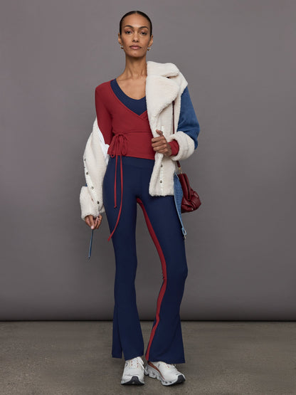 Carbon38 | Long Sleeve Tie Top in Melt - Red Dahlia