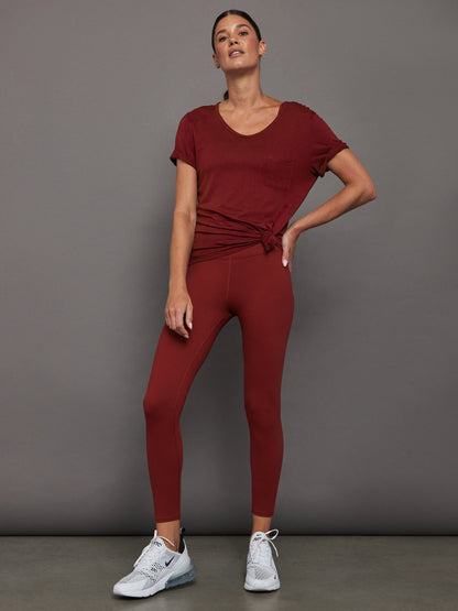 Carbon38 | Short Sleeve Pocket Tee - Merlot