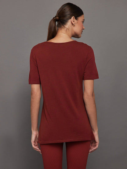 Carbon38 | Short Sleeve Pocket Tee - Merlot