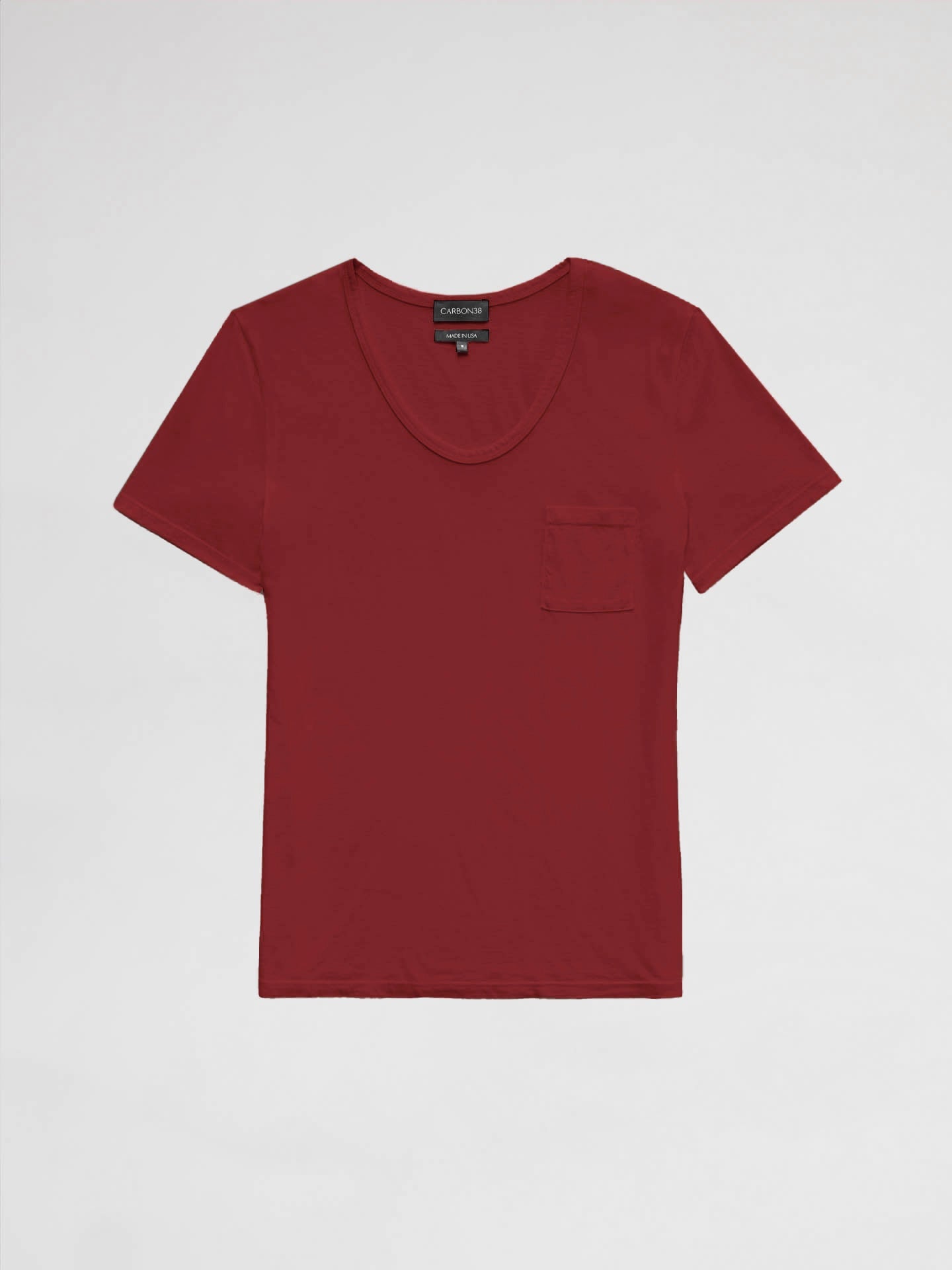 Carbon38 | Short Sleeve Pocket Tee - Merlot