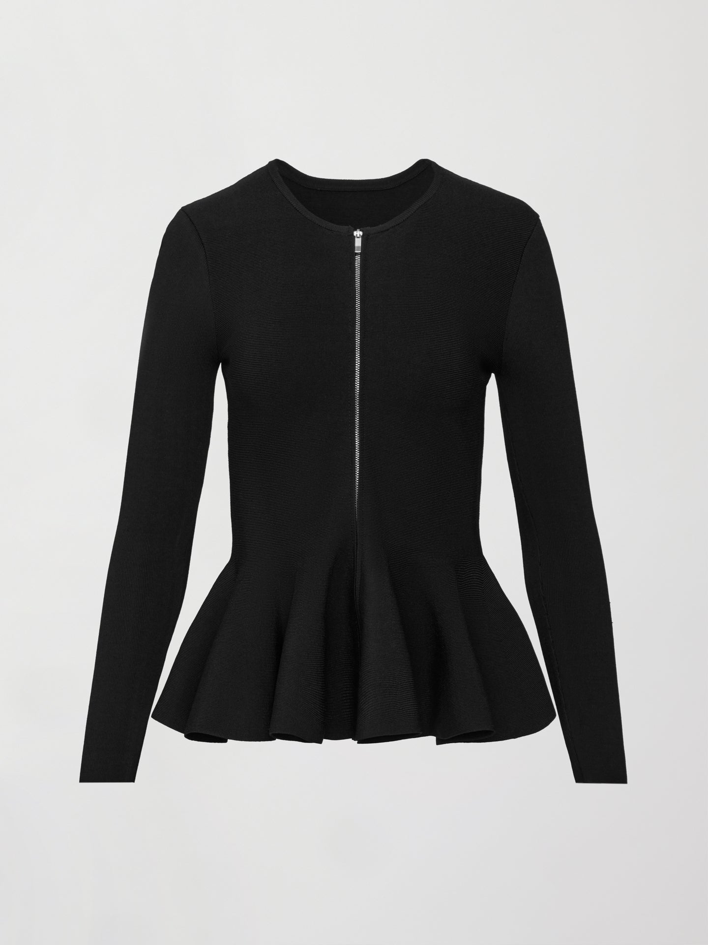 Carbon38 | Peplum Zip Up - Black